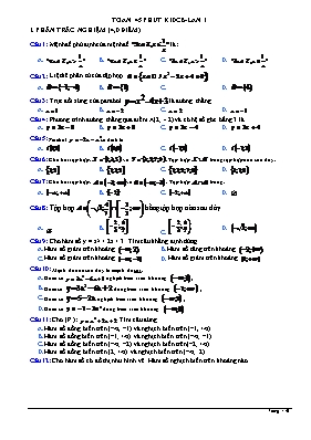 KIểm tra môn Toán 45 phút (lần 1)